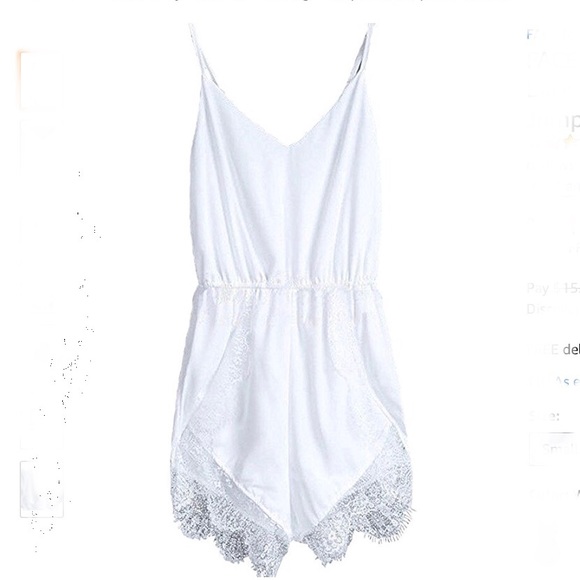 Sold OUt/Lace Chiffon Sleeveless Jumpsuit Rompers - Picture 2 of 5